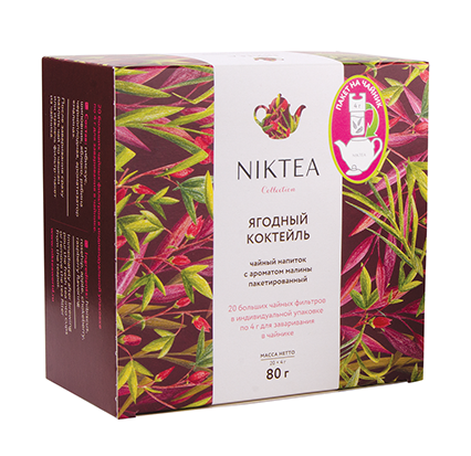 Чай фруктовый в пакетиках Niktea Ягодный коктейль, 20 шт