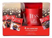 Чай ассорти Tess Промо Набор чая с керамической кружкой, 4 вида 25 пак., 165 гр