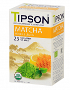Чай в пакетиках Tipson Органическая матча с медом и лимоном, 25 пак.*1,5 гр