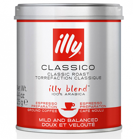 Кофе молотый Illy Classico средней обжарки, 125 гр