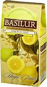 Чай черный Basilur Волшебные фрукты Лимон и лайм в картонной коробке, 100 гр
