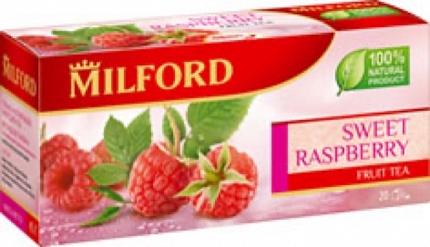Чай в пакетиках Milford Травяной Сладкая Малина чай, 20 пак.*2,25 гр