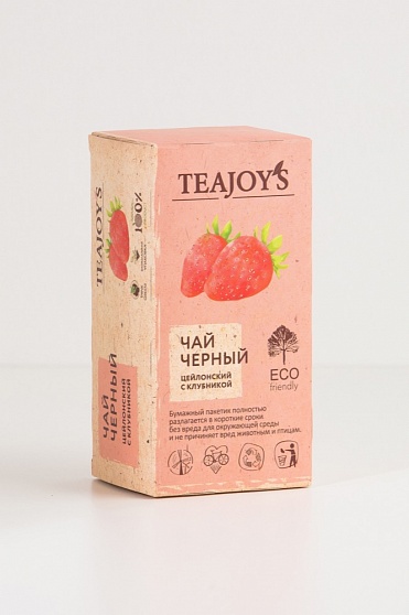 Чай в пакетиках Teajoy's Цейлонский с клубникой, 25 пак.*2 гр