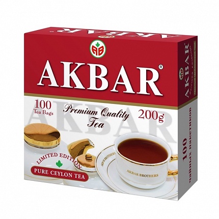 Чай в пакетиках Akbar Limited Edition, 100 пак.*2 гр