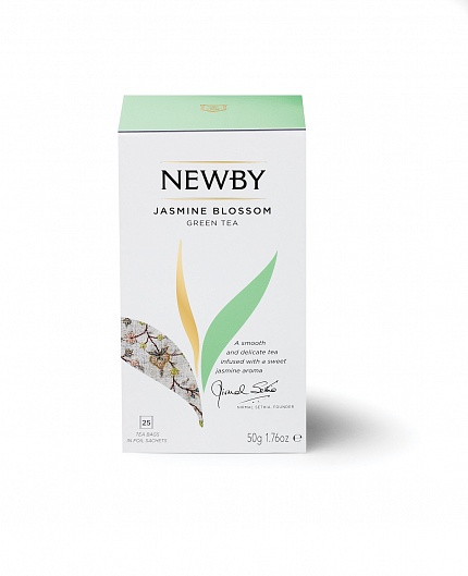 Чай зеленый в пакетиках Newby Цветок Жасмина, 25 шт