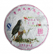 Чай Пуэр листовой Шу Бин Ча с розой, 92-100 гр