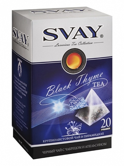 Чай в пакетиках Svay Black Thyme с чабрецом, 20 пак.*2,5 гр