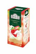 Чай черный в пакетиках Ahmad Tea Strawberry Cream, 25 пак.*1,5 гр