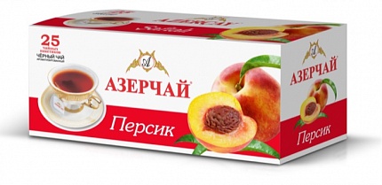 Чай в пакетиках Azercay Tea Персик, 25 пак.*1,8 гр