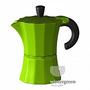 Гейзерная кофеварка Morosina зеленого цвета, на 3 чашки