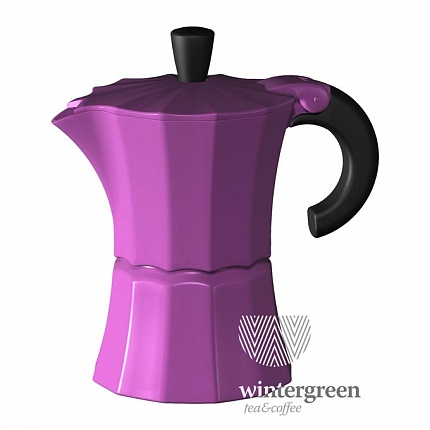 Гейзерная кофеварка Morosina фиолетового цвета, на 3 чашки