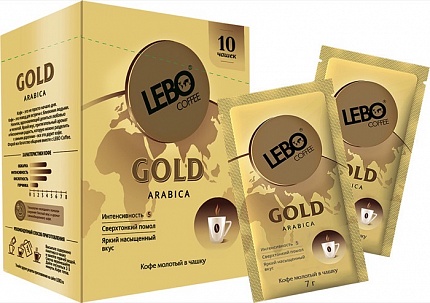 Кофе в пакетиках Lebo Gold, 10 шт