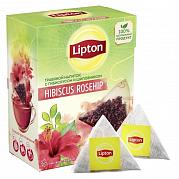 Чай в пакетиках Lipton Пирамидки Hibiscus Rosehip (травяной с гибискусом и шиповником), 20 пак.*1,6 гр