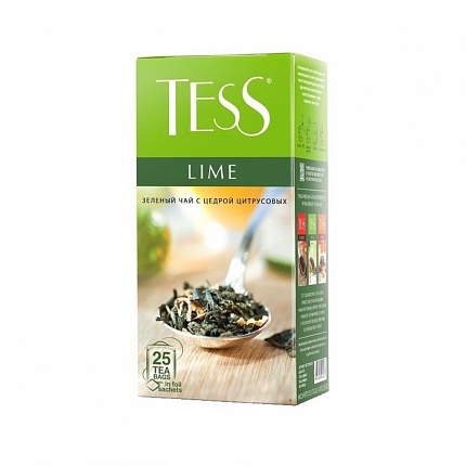 Чай в пакетиках Tess Лайм с цедрой цитрусовых, 25 пак.*1,5 гр