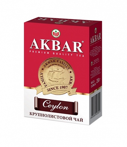 Чай черный Akbar Ceylon с медалью, 250 гр
