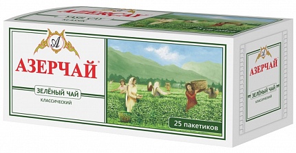 Чай в пакетиках Азерчай Зеленый, 25 пак.*2 гр