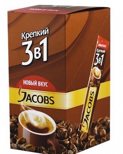 Кофе в стиках Jacobs 3 в 1 Крепкий