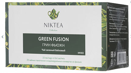 Чай зеленый в пакетиках Niktea Green Fusion, 25 шт