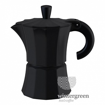 Гейзерная кофеварка Morosina черного цвета, на 6 чашек