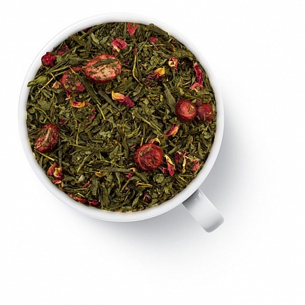 Чай зеленый листовой Gutenberg Клюква с розой, 100 гр