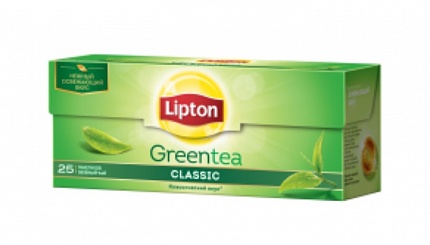 Чай в пакетиках Lipton Зеленый Classic, 25 пак.*1,7 гр