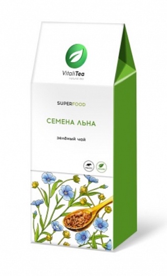 Чай зеленый Nadin с семенами льна, 100 гр