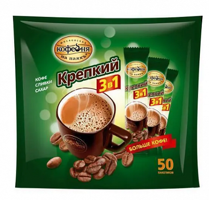Кофе в стиках Московская кофейня на паяхъ Крепкий, 50 шт
