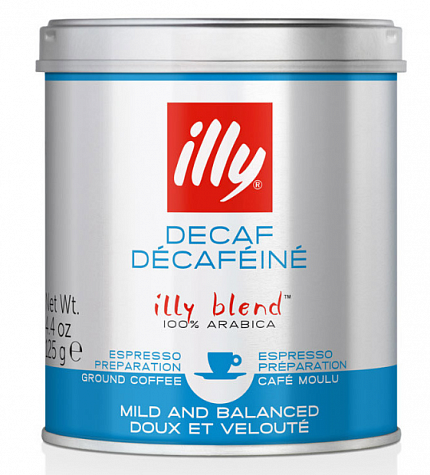 Кофе молотый Illy Espresso Decaffeinato без кофеина, 125 гр