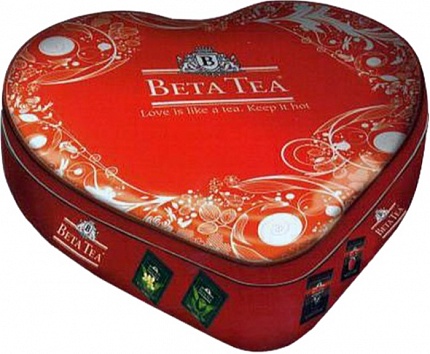 Чай в пакетиках Beta Tea Сердце (4 вкуса), 100 пак.*2 гр