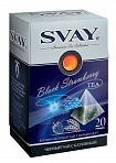 Чай в пакетиках Svay Black Strawberry c клубникой, 20 пак.*2,5 гр