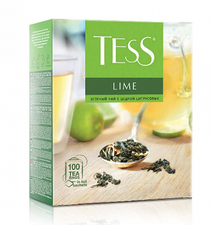 Чай в пакетиках Tess Лайм с цедрой цитрусовых, 100 пак.*1.5 гр