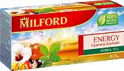 Чай в пакетиках Milford Энрджи(гуарана, масло мандарина, лист ежевики, яблоко), 20 пак.*2 гр