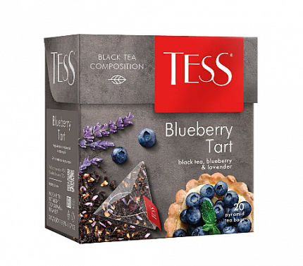Чай в пакетиках Tess Пирамидки Blueberry Tart, 20 пак.*1.8 гр