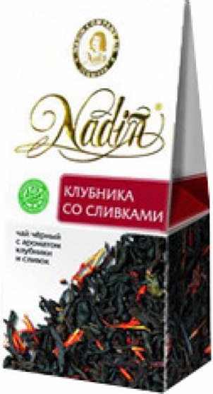 Чай черный Nadin Клубника со сливками, 50 гр