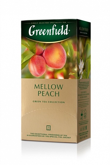 Чай в пакетиках Greenfield Mellow Peach с ароматом персика и мандарина, 25 пак.*1,8 гр