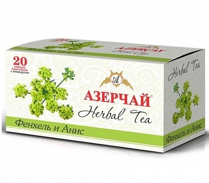 Чай в пакетиках Азерчай Живой вкус с Фенхелем и Анисом, 20 пак.*1,8 гр