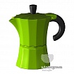 Гейзерная кофеварка Morosina зеленого цвета, на 6 чашек