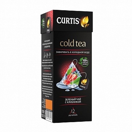 Чай в пакетиках Curtis Сold Tea Зеленый с клубникой, 12 пак.*1,8 гр