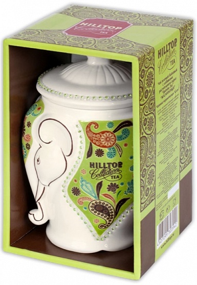 Чай зеленый Hilltop Керамическая чайница Слон Жасминовый, 100 гр