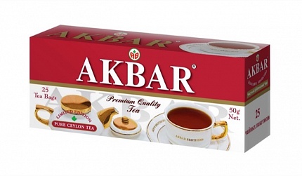 Чай в пакетиках Akbar Limited Edition, 25 пак*2 гр