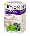 Чай в пакетиках Tipson Органическая матча с черникой, 25 пак.*1,5 гр