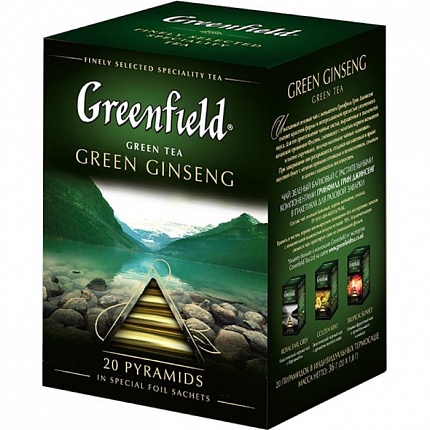 Чай в пакетиках Greenfield Пирамидки Green Ginseng, 20 пак.*1,8 гр