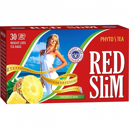 Чай в пакетиках Fitera Ред Слим со вкусом Ананаса, 30 пак.*2 гр