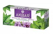 Чай в пакетиках Akbar с добавками мелиссы и вербены, 25 пак.*2 гр