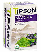 Чай в пакетиках Tipson Органическая матча с черникой, 25 пак.*1,5 гр