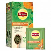 Чай в пакетиках Lipton Зеленый с апельсиновыми корочками и ароматом цитруса (Солнечная легкость), 25 пак.*1,4 гр