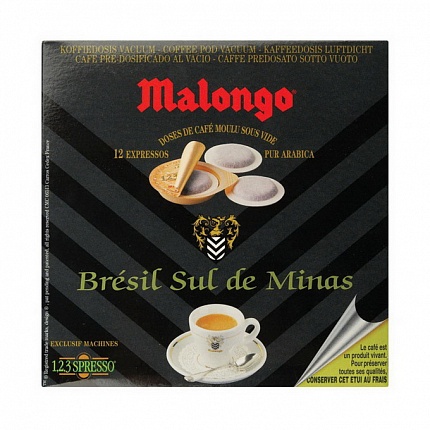 Кофе в чалдах Malongo Brasil Sul de Minas, 12 шт