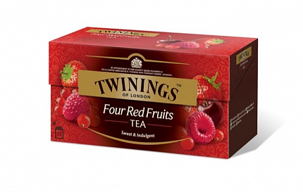 Чай в пакетиках Twinings Четыре красные ягоды, 25 пак.*2 гр