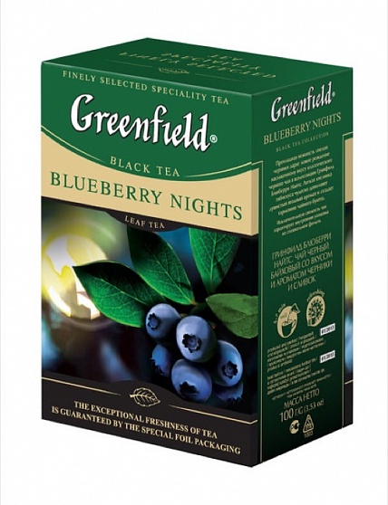 Чай черный Greenfield Blueberry Nights с черникой, 100 гр