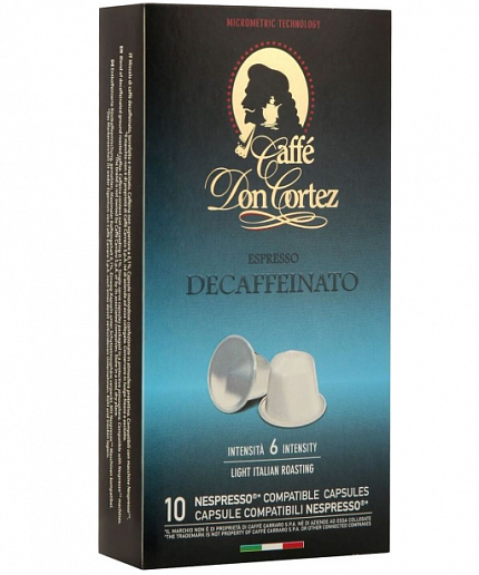 Кофе в капсулах Don Cortez Decaffeinato, 10 шт